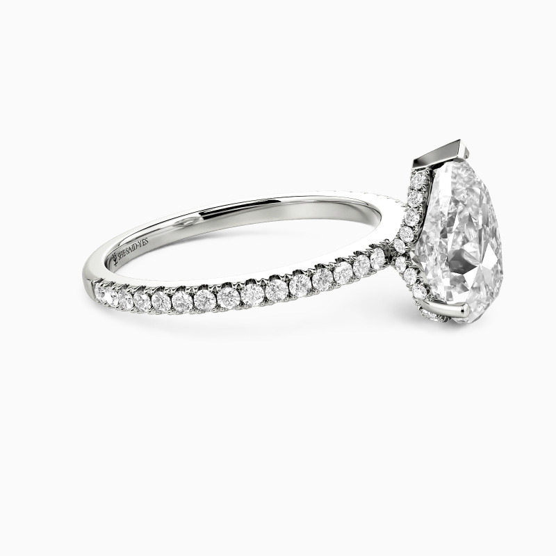 "Yours, Always" 4ct Pear Cut Side Stone Engagement Ring