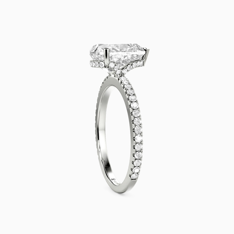 "Yours, Always" 4ct Pear Cut Side Stone Engagement Ring