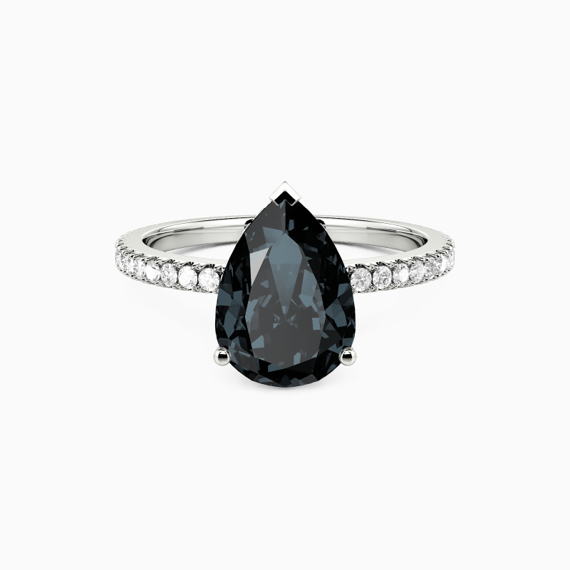 "Yours, Always" 2ct Pear Cut Side Stone Engagement Ring