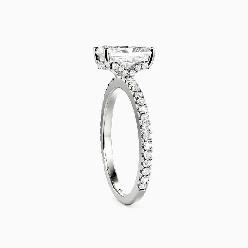 "Yours Completely" 3ct Radiant Cut Side Stone Engagement Ring