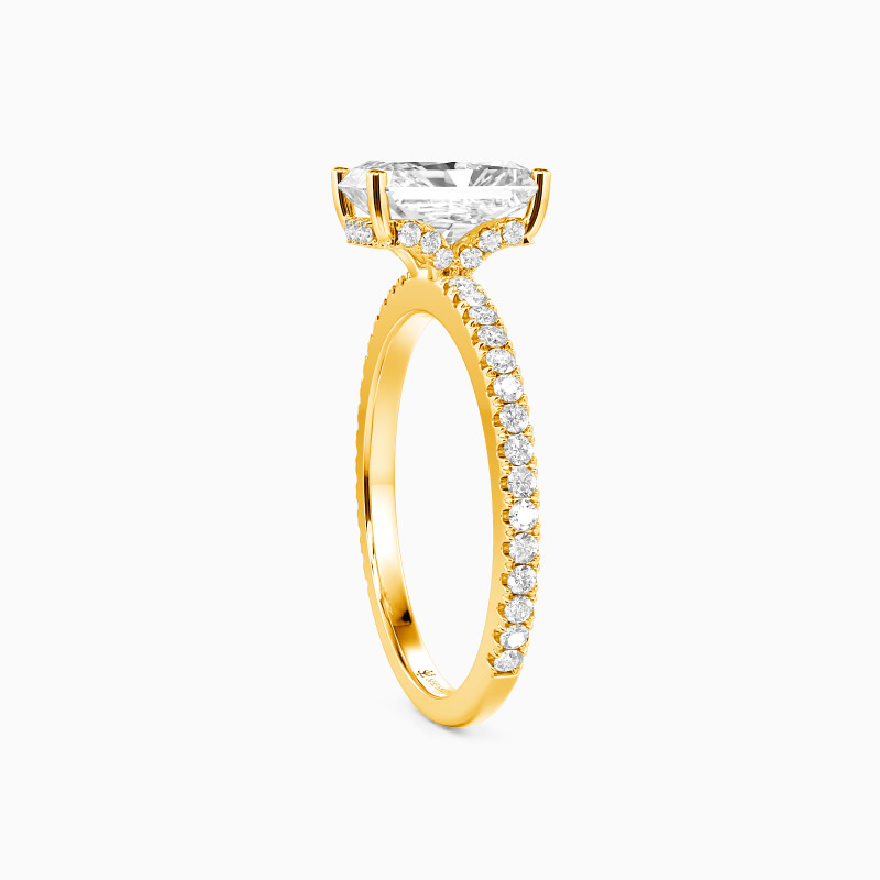 "Yours Completely" 4ct Radiant Cut Side Stone Engagement Ring
