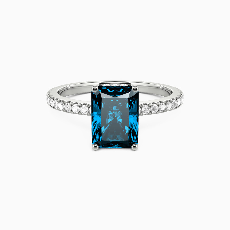 "Yours Completely" 2ct Radiant Cut Side Stone Engagement Ring
