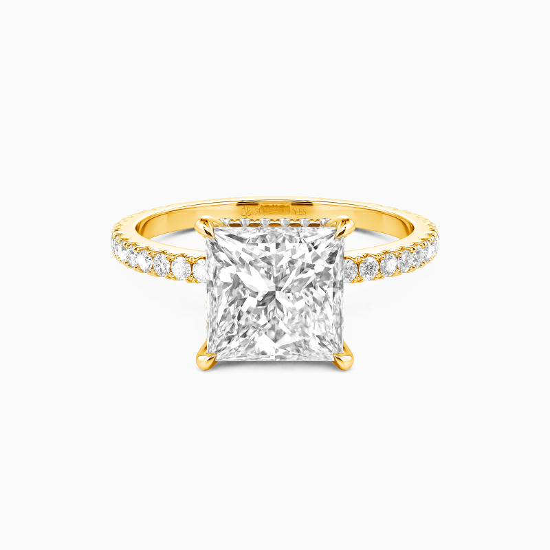 "Whisper of Forever" 2ct Princess Cut Side Stone Engagement Ring
