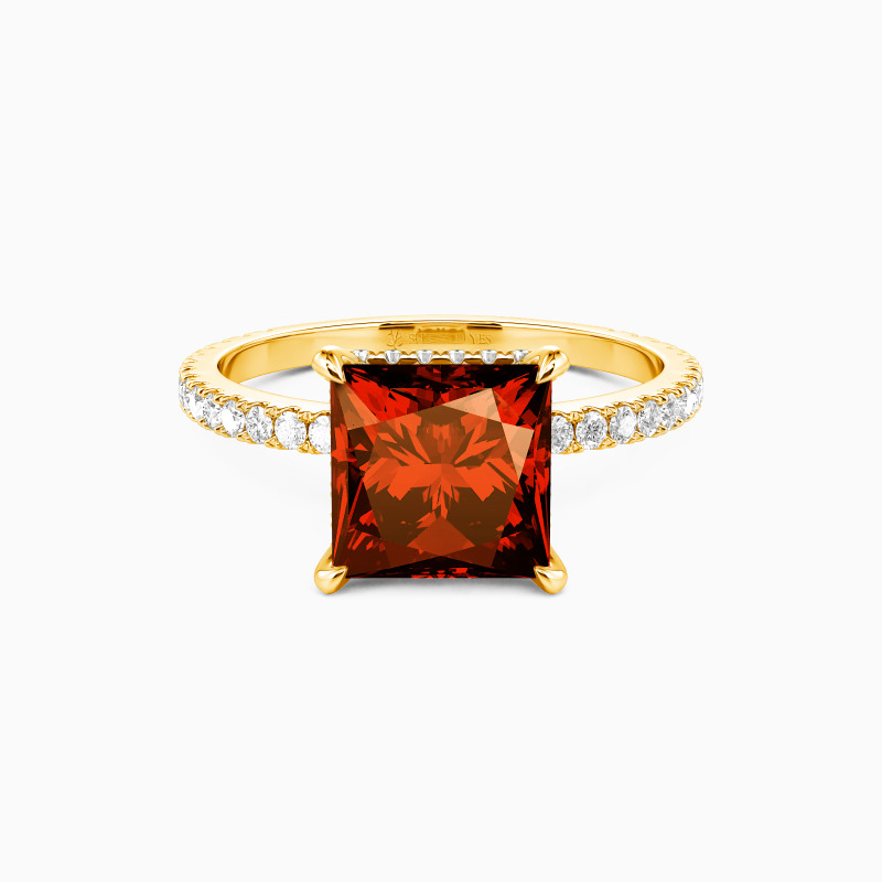 "Whisper of Forever" 2ct Princess Cut Side Stone Engagement Ring