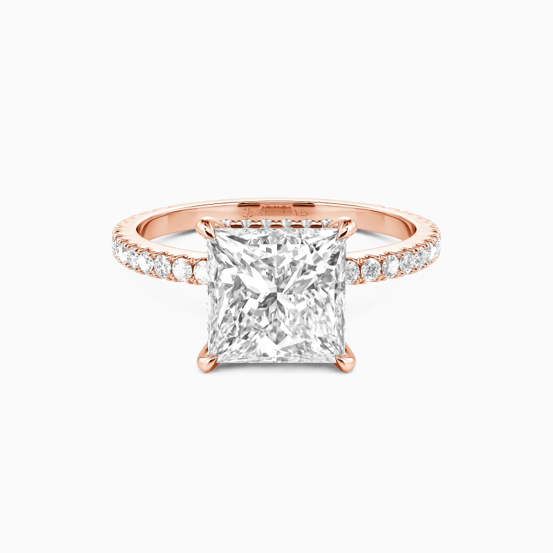 "Whisper of Forever" 2ct Princess Cut Side Stone Engagement Ring