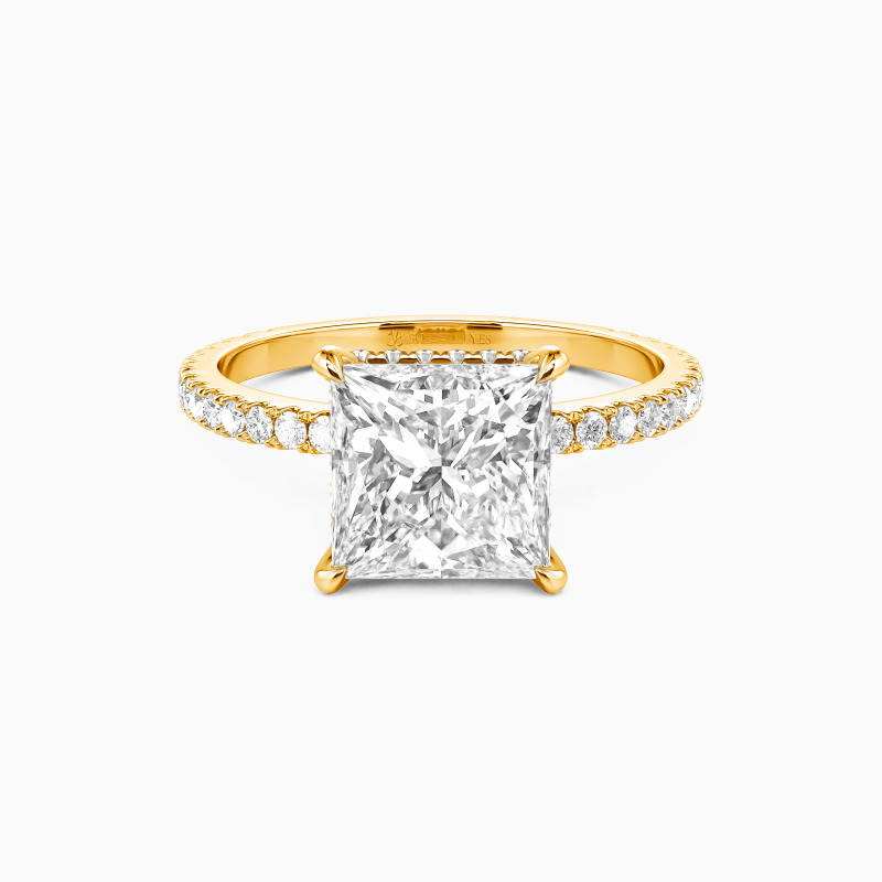 "Whisper of Forever" 2ct Princess Cut Side Stone Engagement Ring