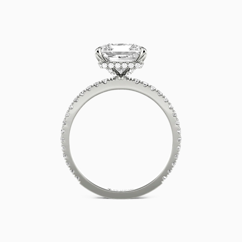 "Whisper of Forever" Princess Cut Side Stone Engagement Ring