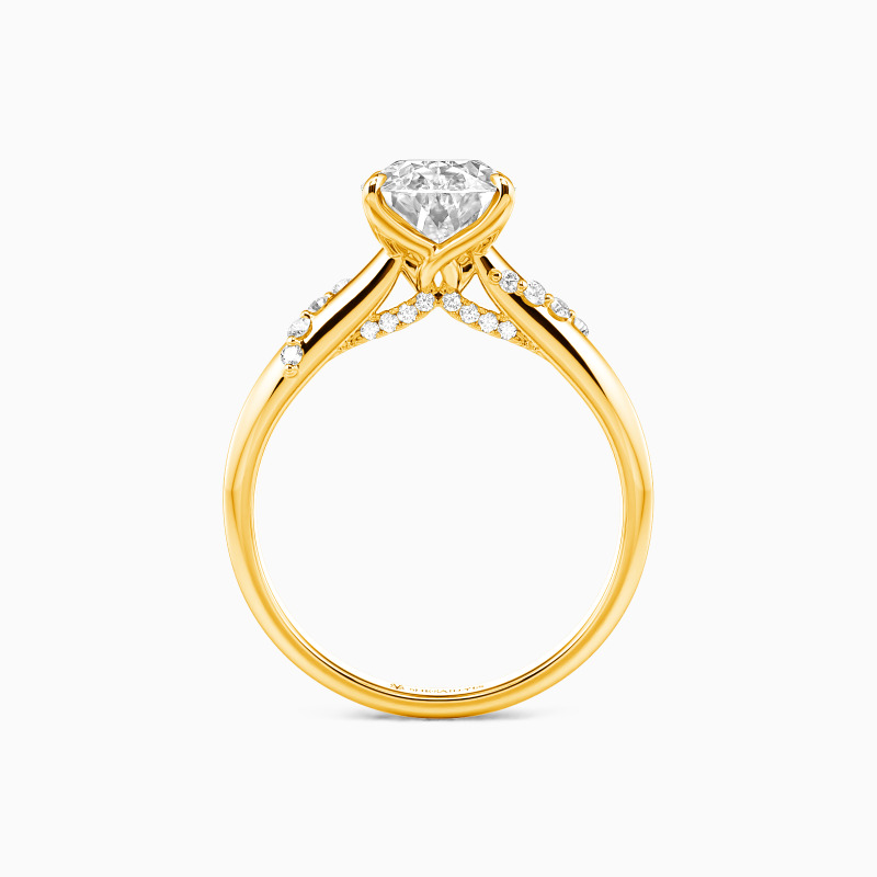 "Romantic Reverie" Oval Cut Side Stone Engagement Ring