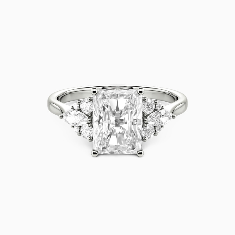 "Make You Feel My Love" Radiant Cut Side Stone Engagement Ring
