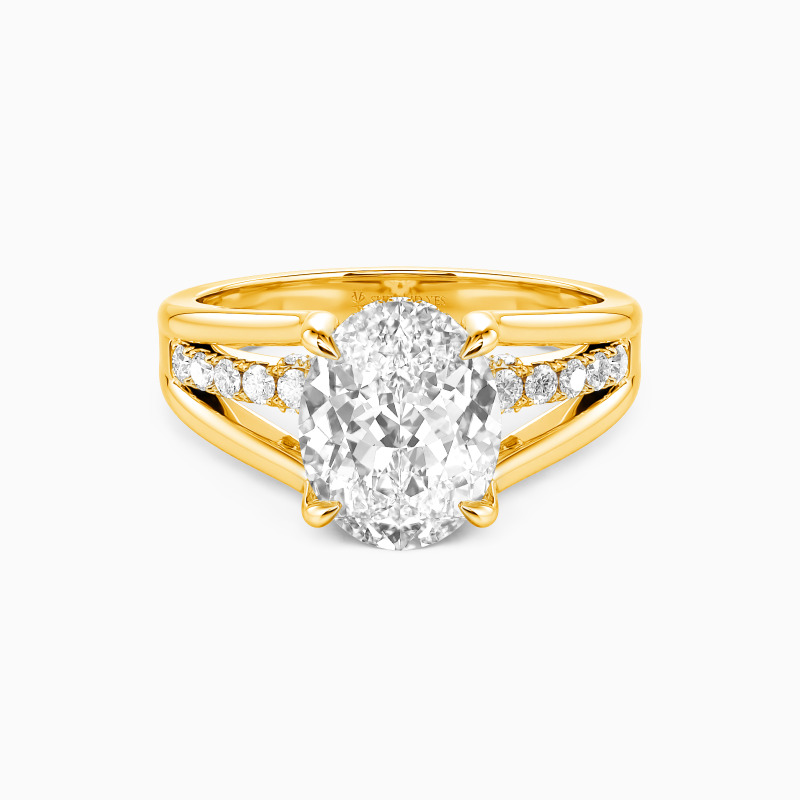 "Crazy Little Thing" Oval Cut Side Stone Engagement Ring