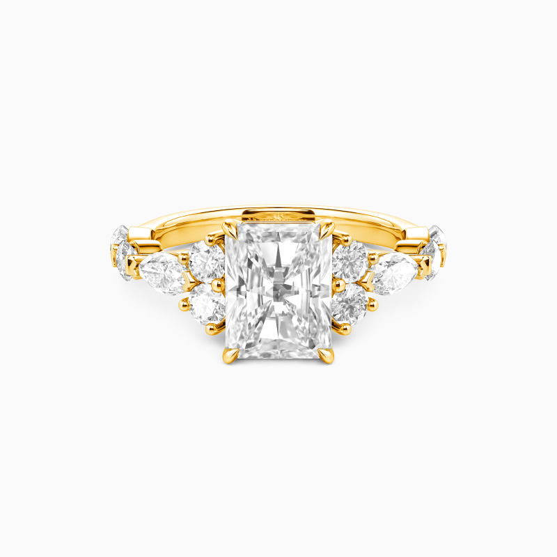 "Heaven Sent" Radiant Cut Side Stone Engagement Ring