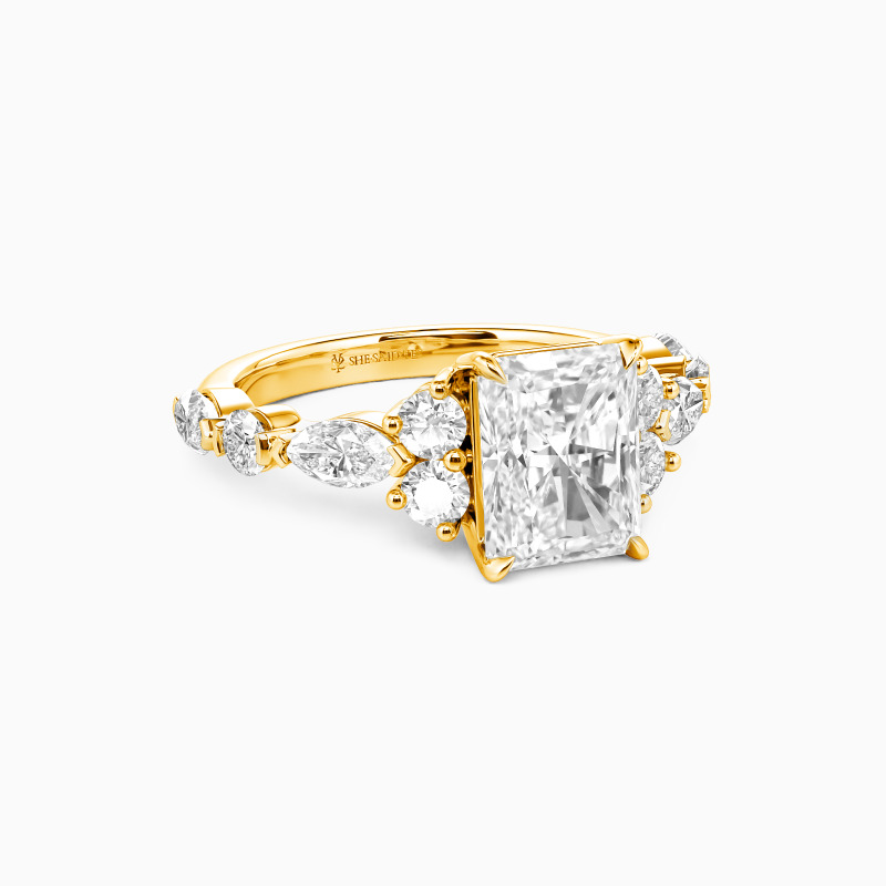 "Heaven Sent" Radiant Cut Side Stone Engagement Ring