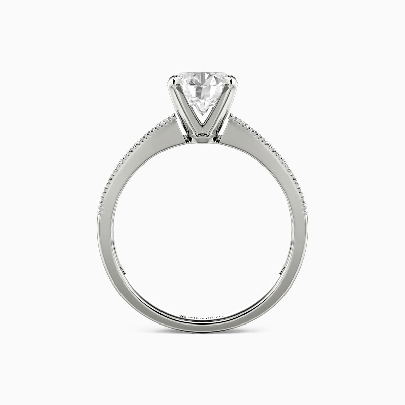 "Stairway to Forever" Round Cut Side Stone Engagement Ring