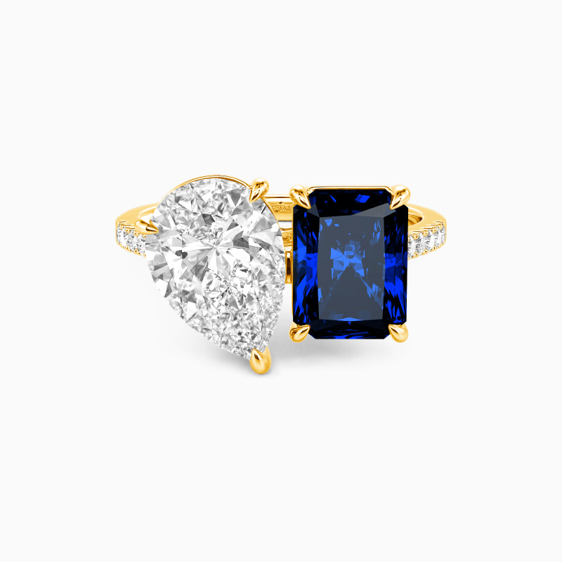 "Pair&Share" Pear Cut Toi Et Moi Engagement Ring