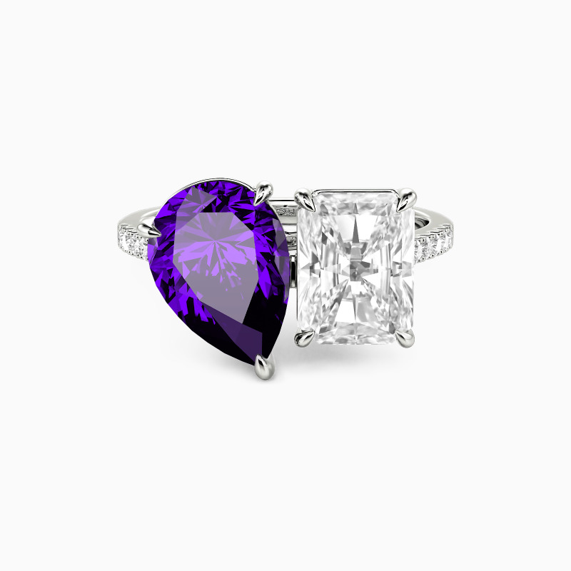 "Pair&Share" Pear Cut Toi Et Moi Engagement Ring