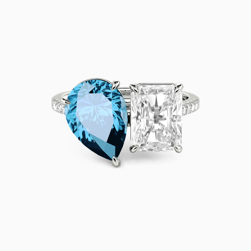 "Pair&Share" Pear Cut Toi Et Moi Engagement Ring
