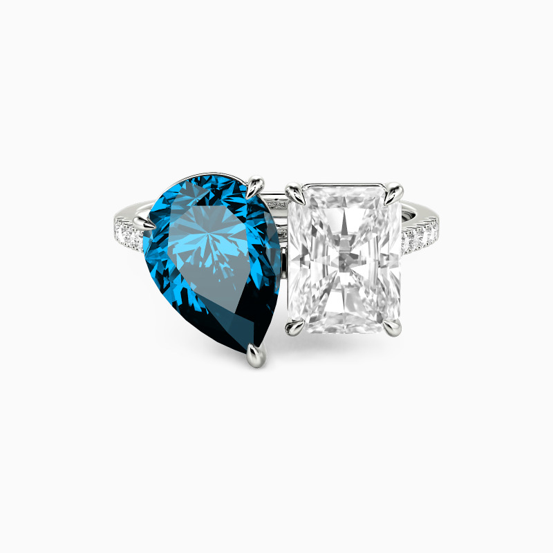 "Pair&Share" Pear Cut Toi Et Moi Engagement Ring