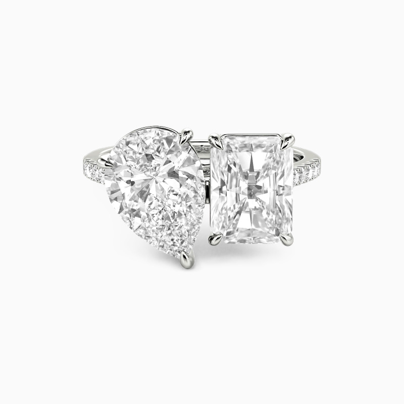 "Pair&Share" Pear Cut Toi Et Moi Engagement Ring