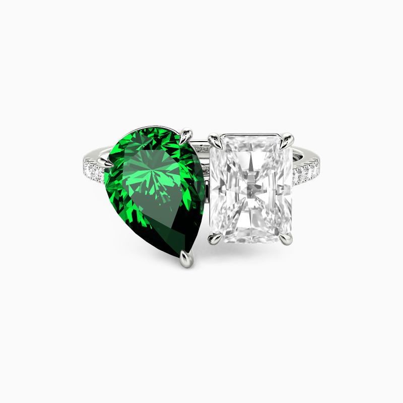 "Pair&Share" Pear Cut Toi Et Moi Engagement Ring