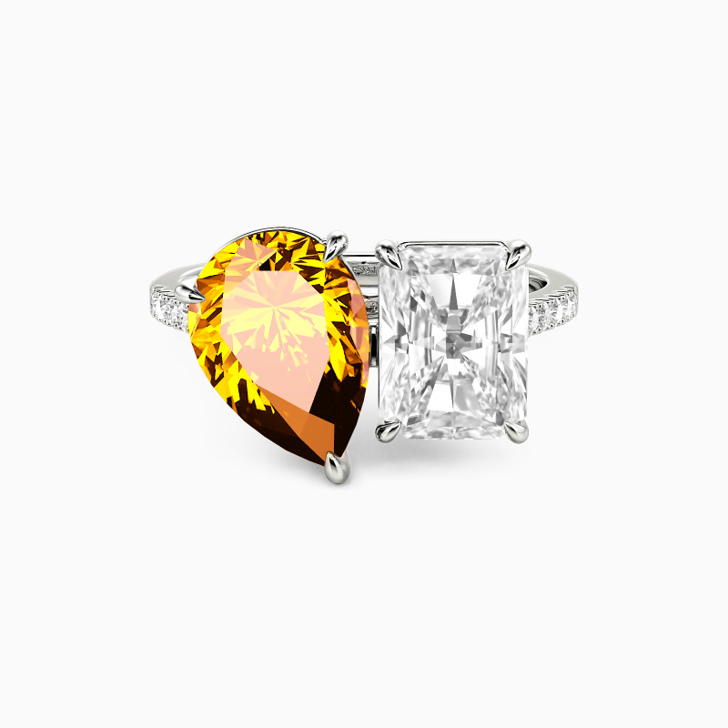 "Pair&Share" Pear Cut Toi Et Moi Engagement Ring