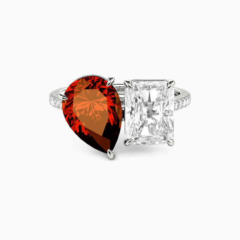"Pair&Share" Pear Cut Toi Et Moi Engagement Ring