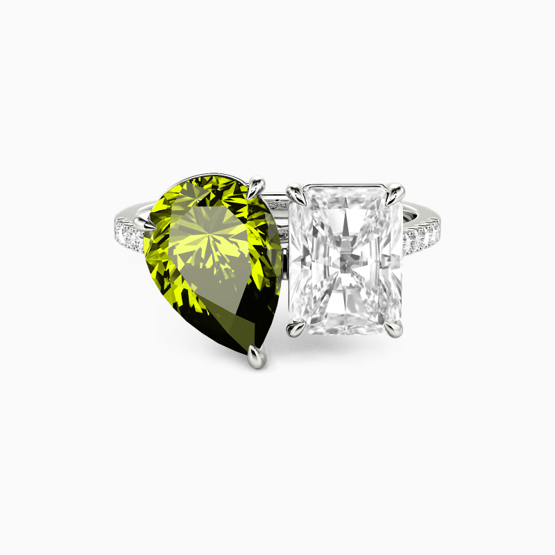 "Pair&Share" Pear Cut Toi Et Moi Engagement Ring