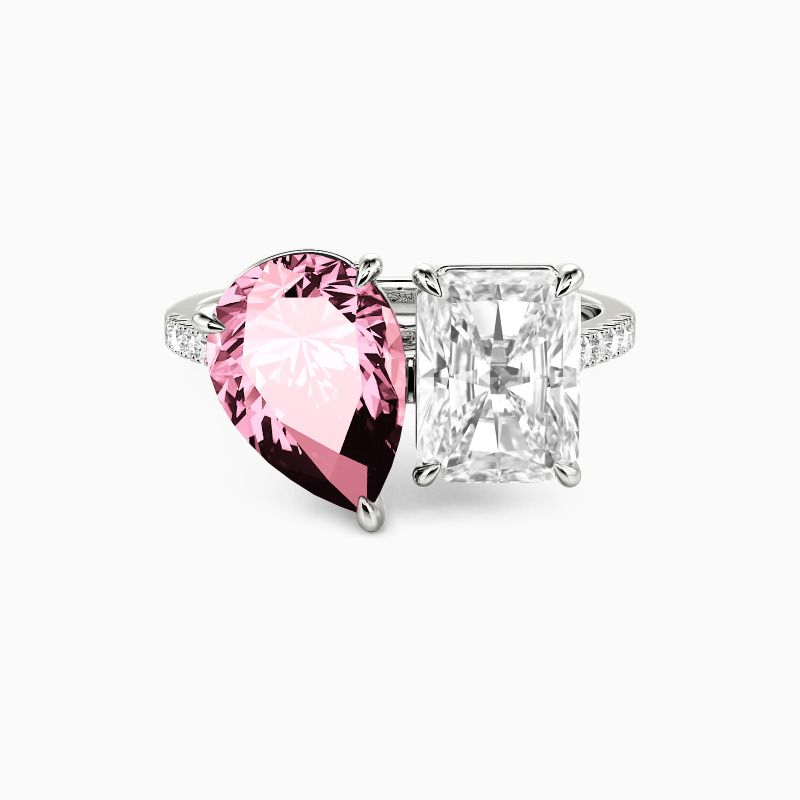 "Pair&Share" Pear Cut Toi Et Moi Engagement Ring