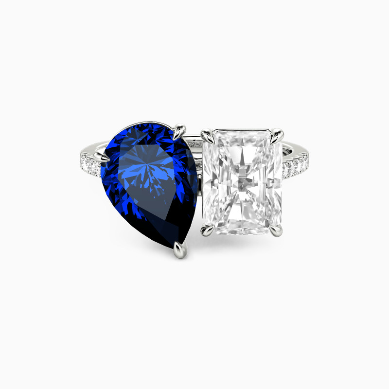 "Pair&Share" Pear Cut Toi Et Moi Engagement Ring