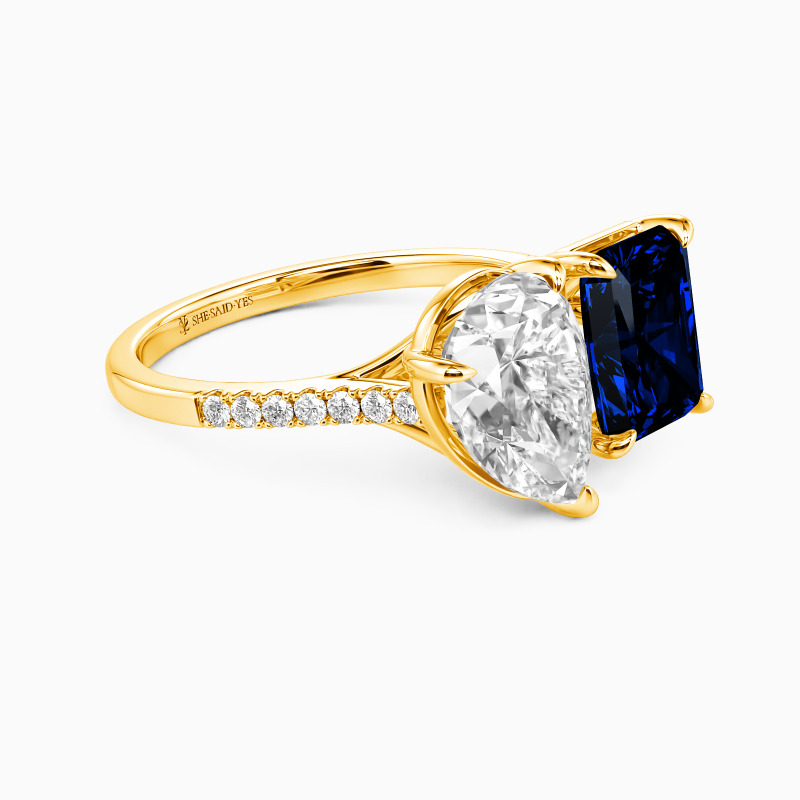 "Pair&Share" Pear Cut Toi Et Moi Engagement Ring