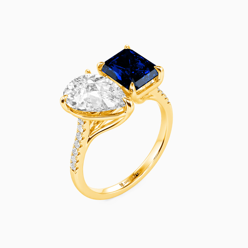 "Pair&Share" Pear Cut Toi Et Moi Engagement Ring