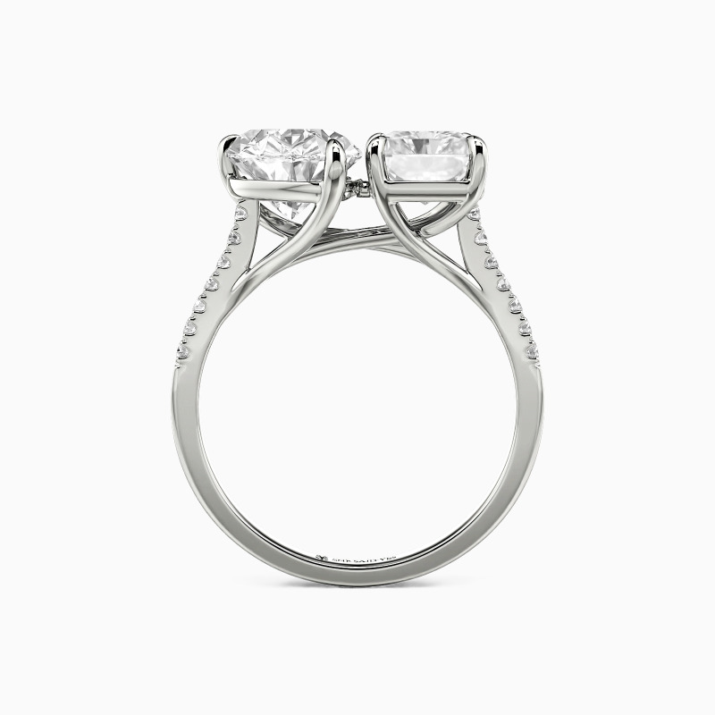 "Pair&Share" Pear Cut Toi Et Moi Engagement Ring