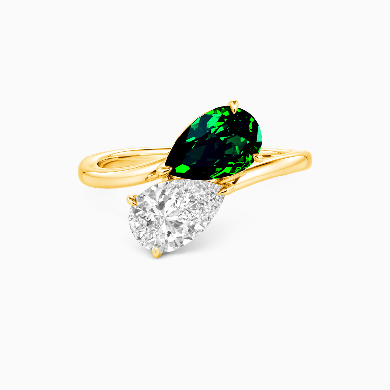 "Twice as Nice" Pear Cut Toi Et Moi Engagement Ring