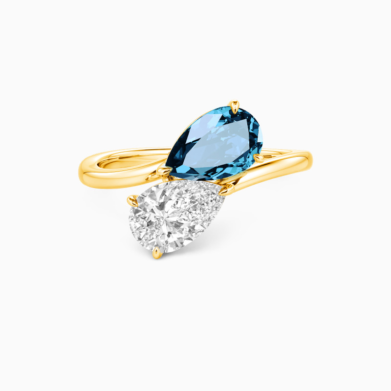 "Twice as Nice" Pear Cut Toi Et Moi Engagement Ring