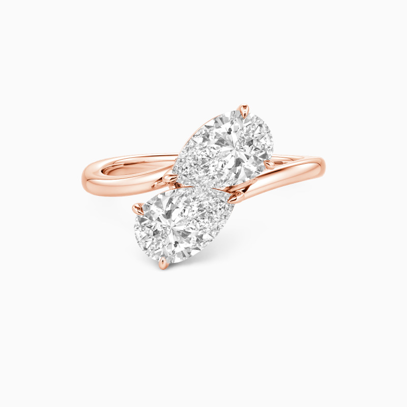 "Twice as Nice" Pear Cut Toi Et Moi Engagement Ring