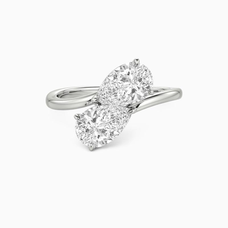 "Twice as Nice" Pear Cut Toi Et Moi Engagement Ring