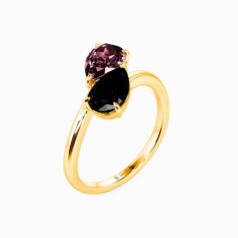 "Twice as Nice" Pear Cut Toi Et Moi Engagement Ring