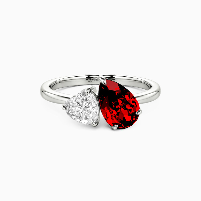 "Binary Bliss" Pear Cut Toi Et Moi Engagement Ring