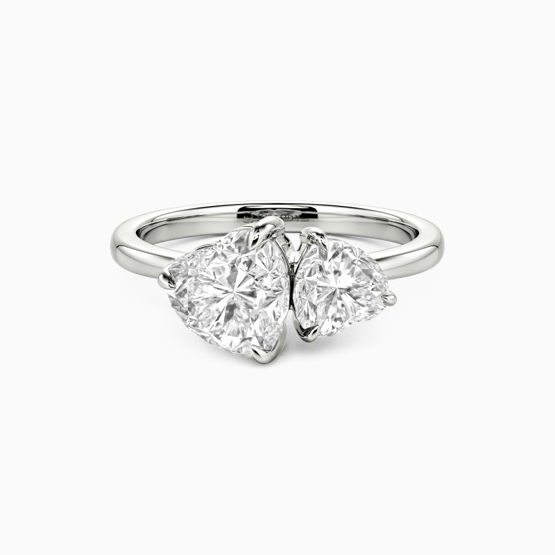 "Sweethearts" Heart Cut Toi Et Moi Engagement Ring