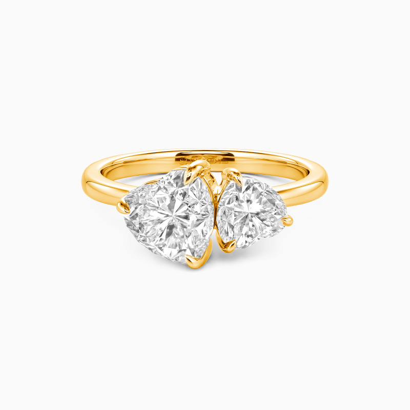 "Sweethearts" Heart Cut Toi Et Moi Engagement Ring