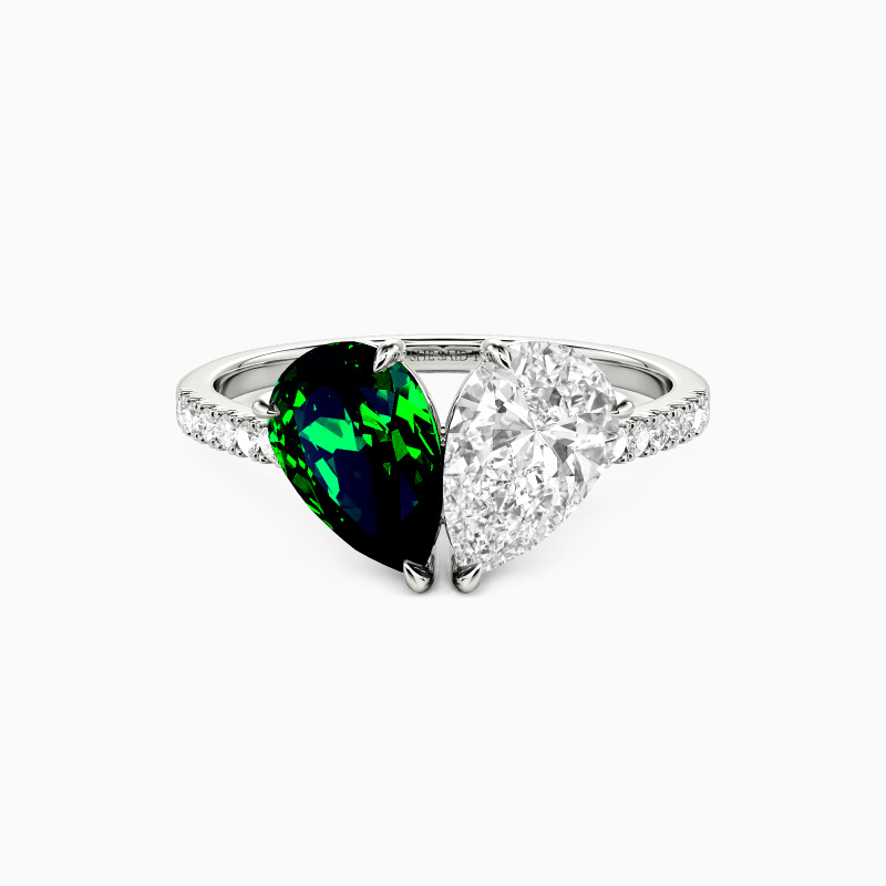 "Twogether" Pear Cut Toi Et Moi Engagement Ring