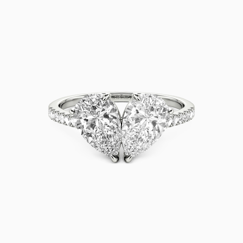 "Twogether" Pear Cut Toi Et Moi Engagement Ring