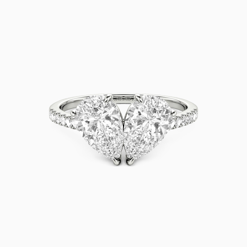 "Twogether" Pear Cut Toi Et Moi Engagement Ring