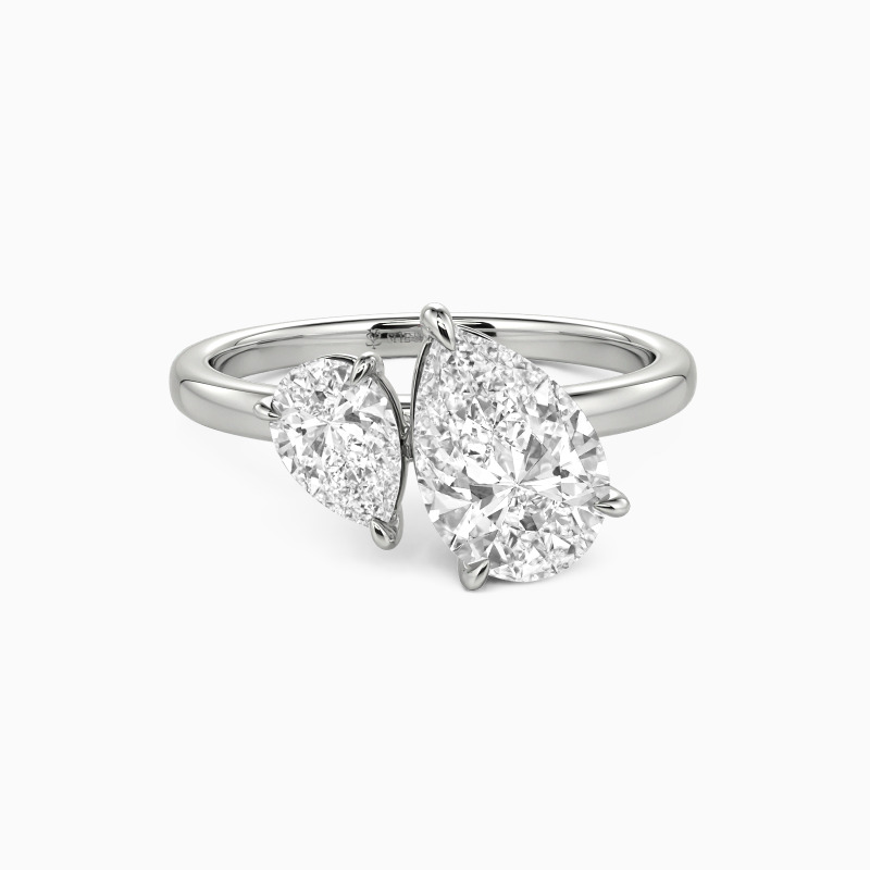 "The Quiet Yes I Knew" Pear Cut Toi Et Moi Engagement Ring