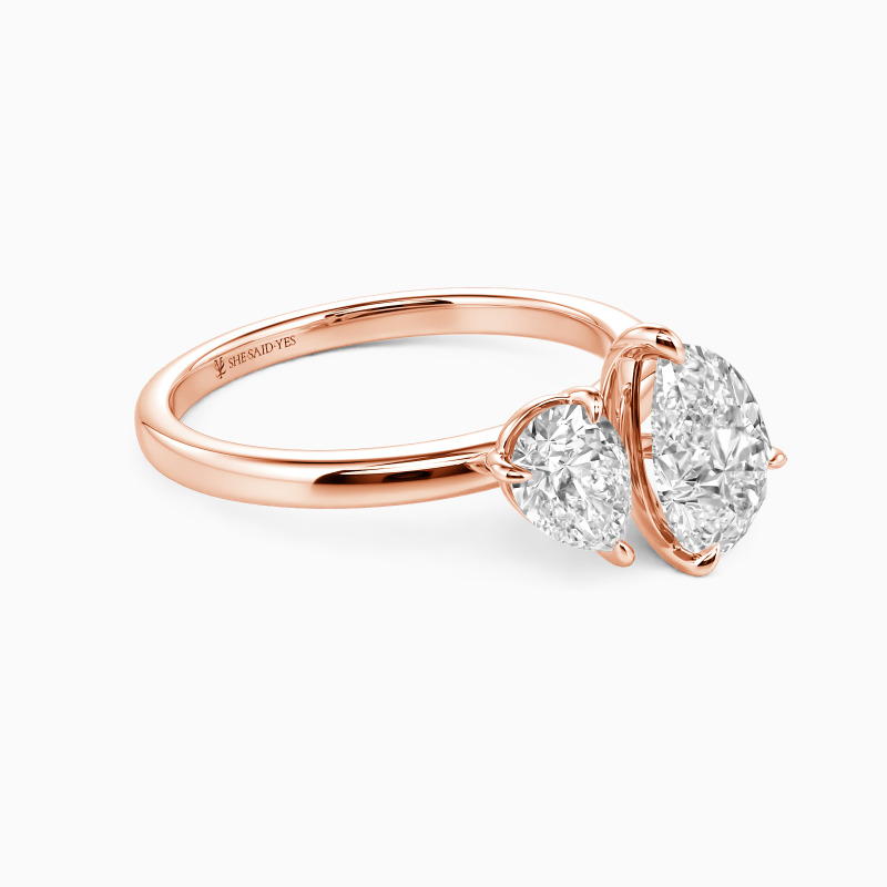 "The Quiet Yes I Knew" Pear Cut Toi Et Moi Engagement Ring