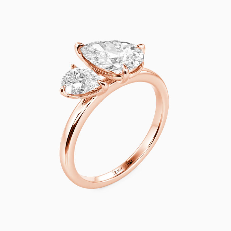 "The Quiet Yes I Knew" Pear Cut Toi Et Moi Engagement Ring