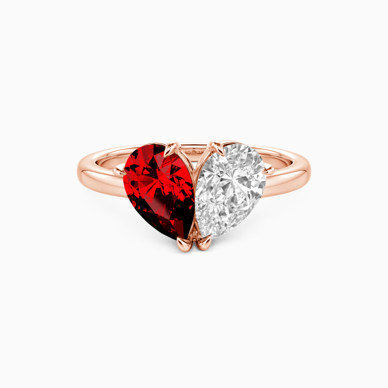 "Dual Delight" Pear Cut Toi Et Moi Engagement Ring