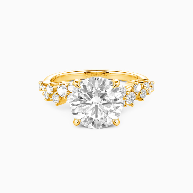 "Always in My Tomorrow" Round Cut Cluster Side Stone Engagement Ring