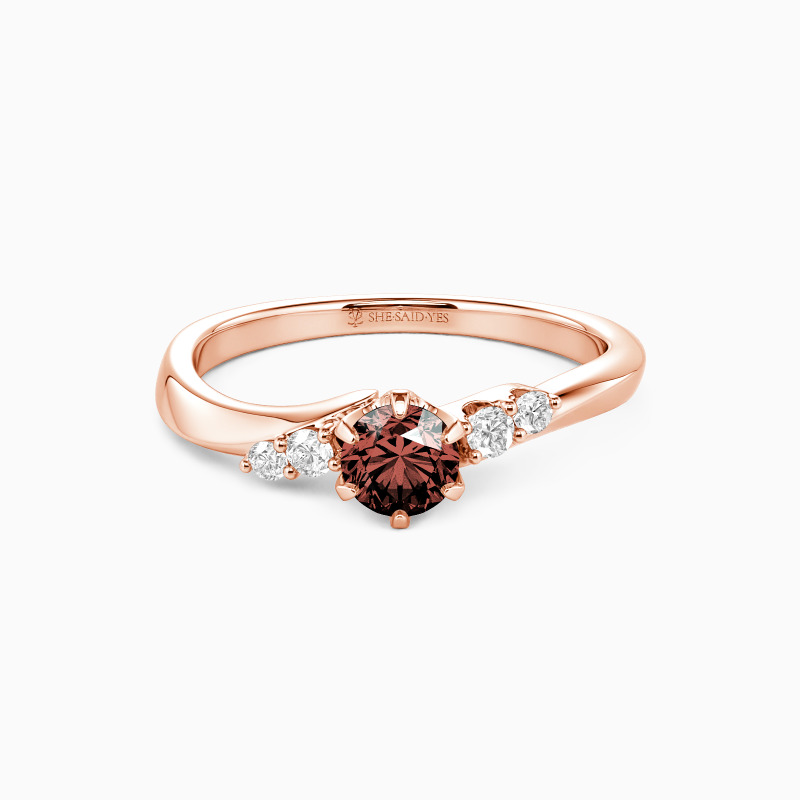 「幸せを招く」0.3ct ラウンドブリリアントカット サイドストーン 婚約指輪 Pt950/K18