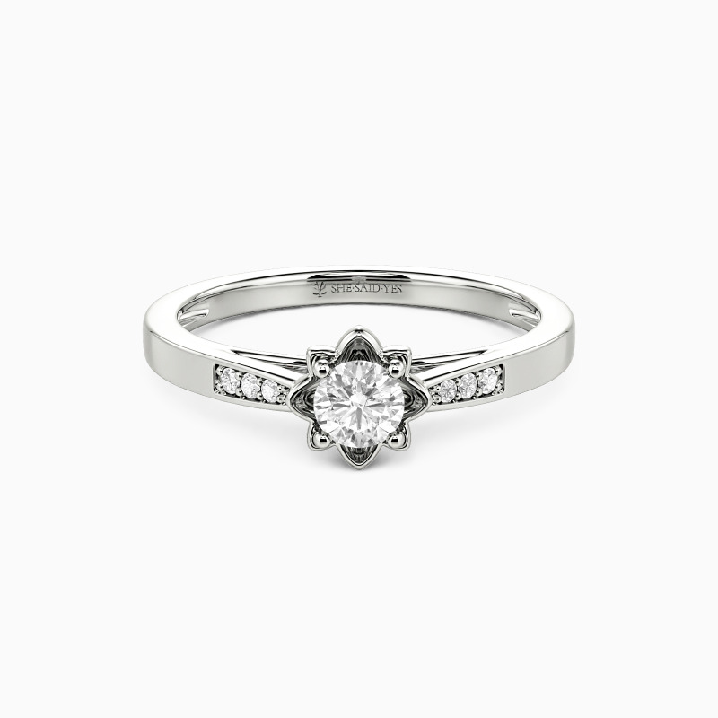 "Rooted in Forever" Round Cut Side Stone Engagement Ring