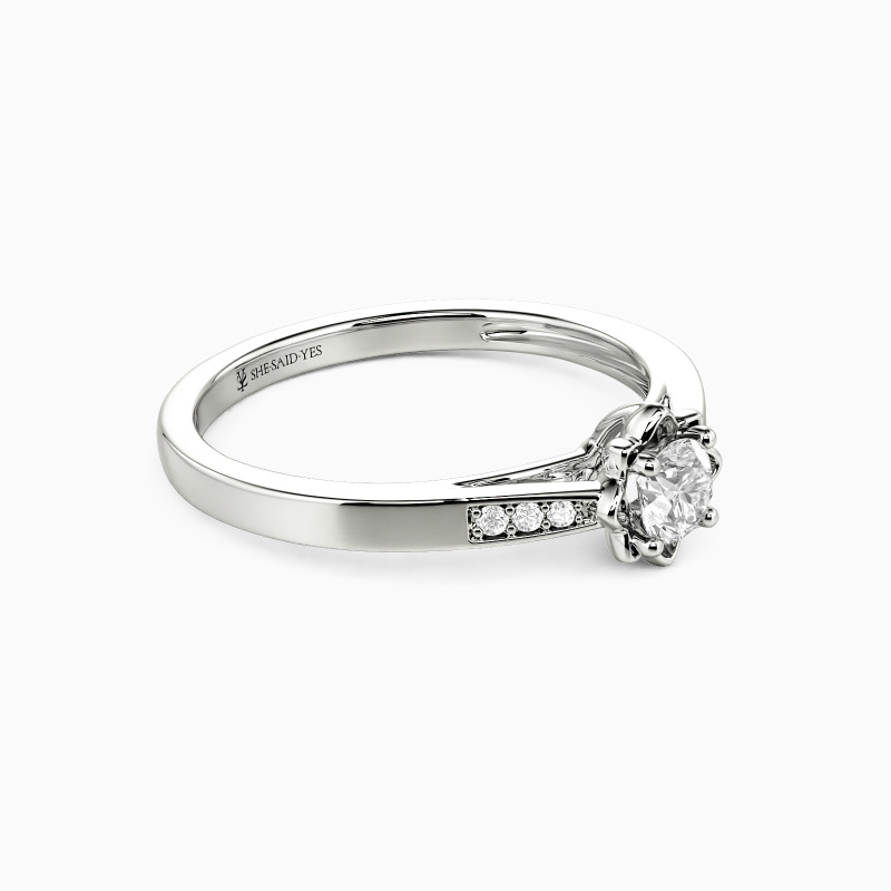 "Rooted in Forever" Round Cut Side Stone Engagement Ring